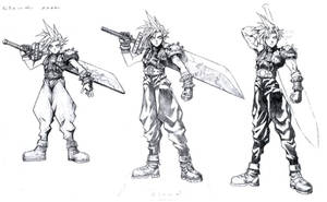 Concept Art FFVII - Cloud Strife Sketch