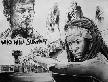 The Walking Dead - Darryl and Michonne Collage