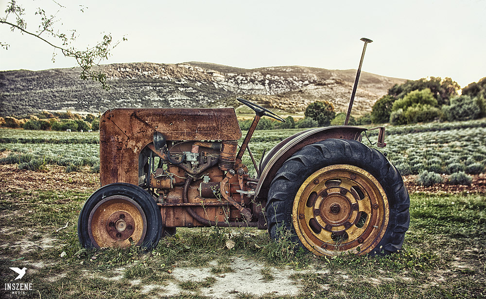 old rusty tractor