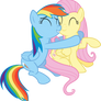 Rainbow Dash and Flutershy Hug Vector