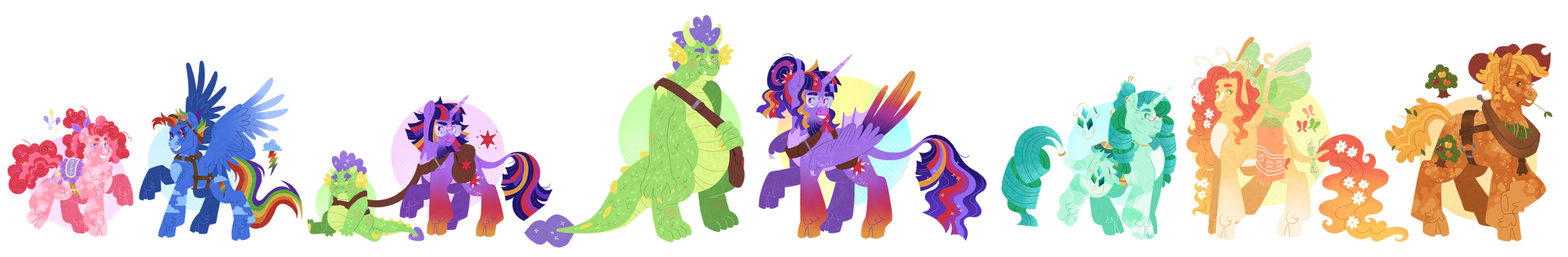 mane six rereredesigns by fizzmitz on DeviantArt
