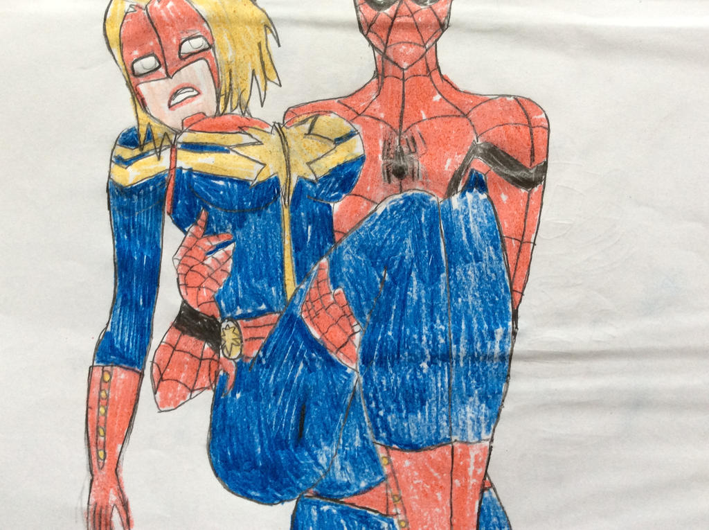Spider-Man carrying Captain Marvel by tb86 on DeviantArt