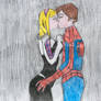 Spider-Man and Spider-Gwen kiss