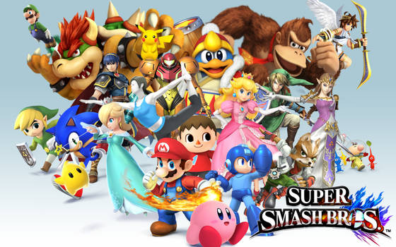 Smash bros Background First round of characters