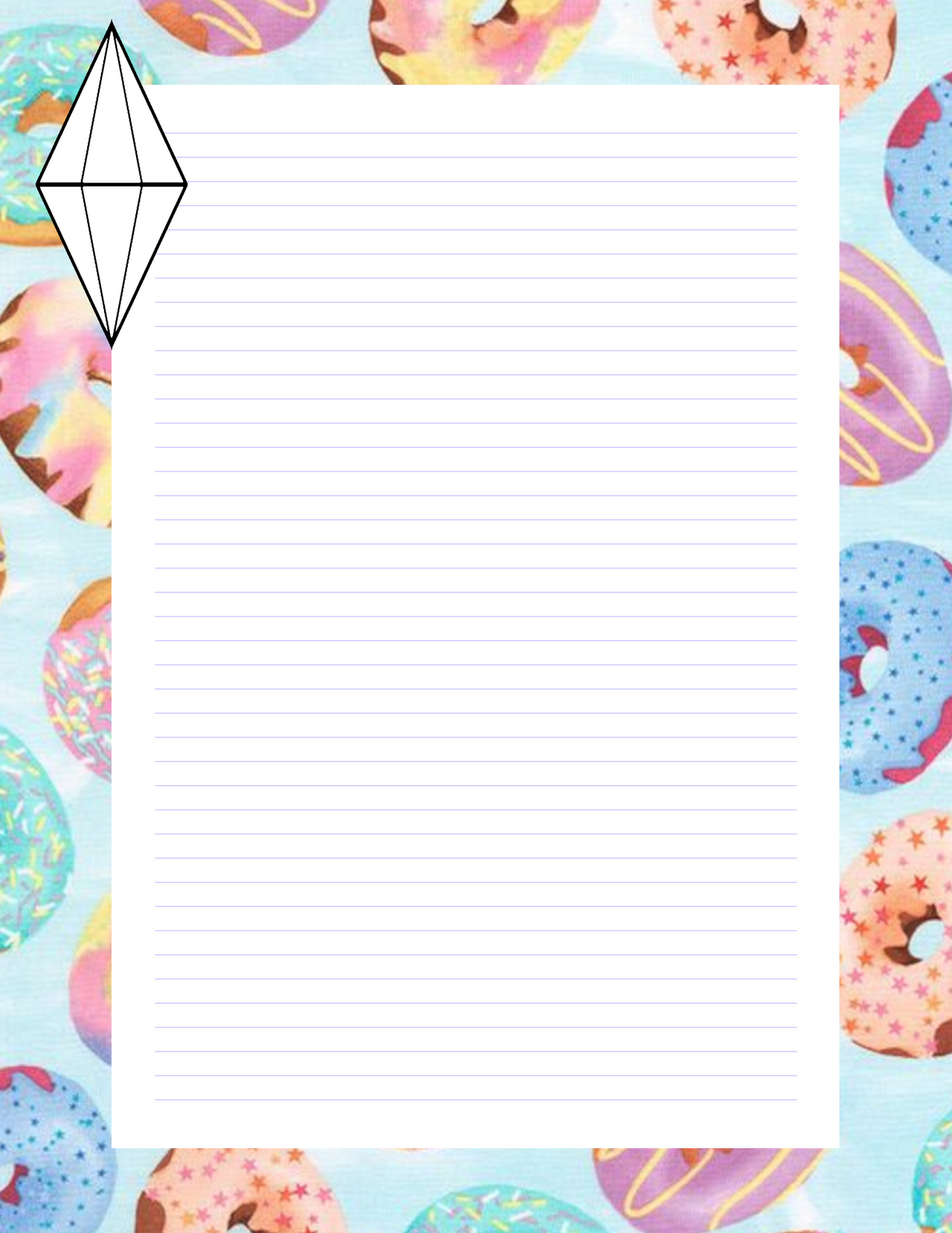 Sky Blue Donut Delight Journal Page - Plumbob