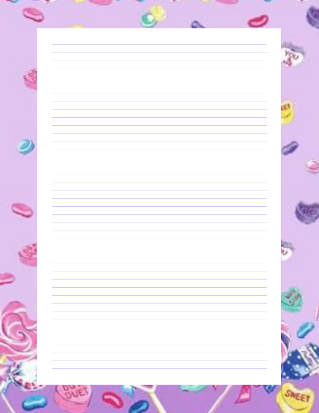 Lilac Sweetie Shower Journal Page