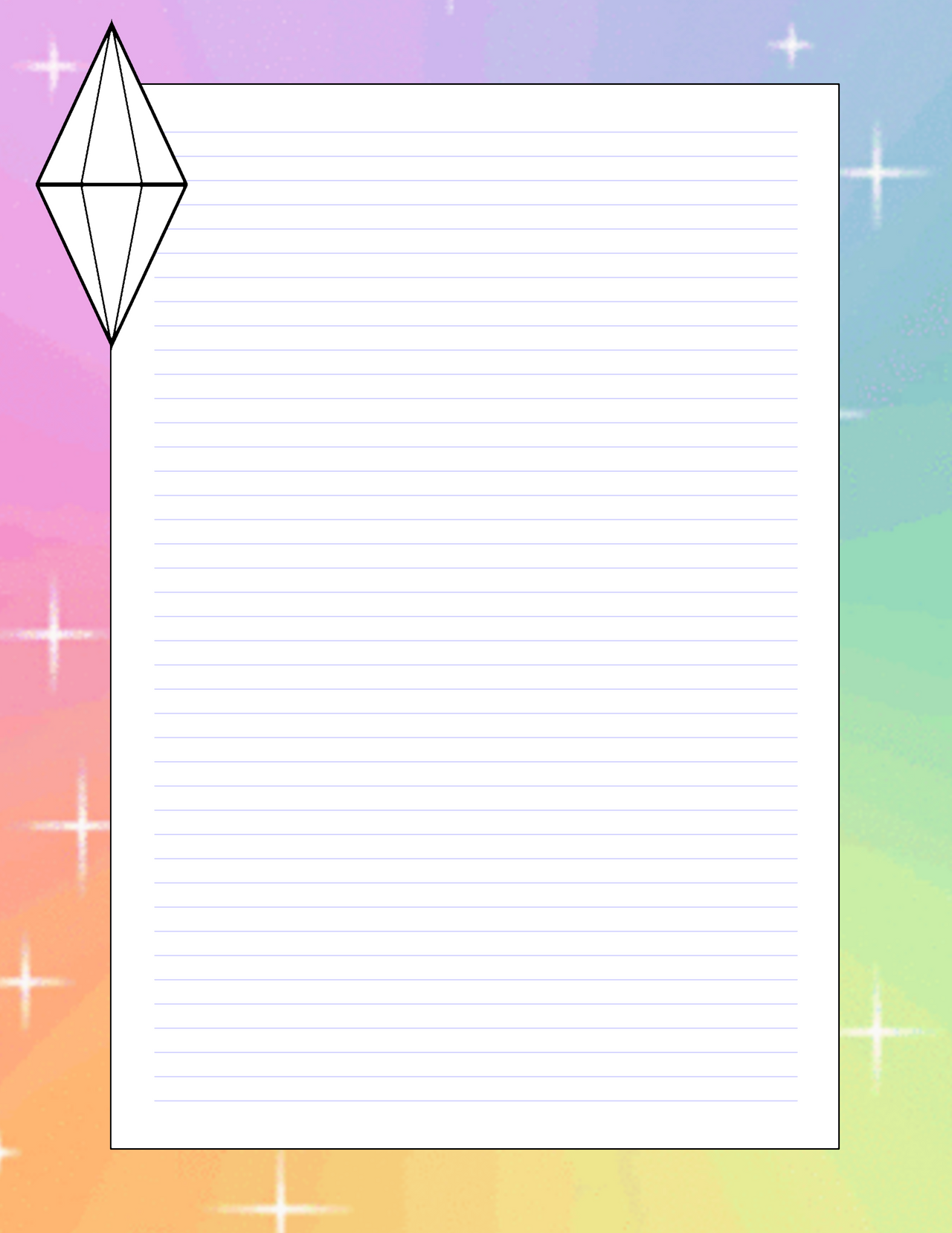 Magical Rainbow Sparkles Journal Page Plumbob