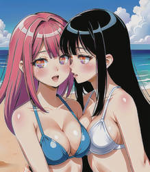AI Art Kawaii Lesbians at the Beach 16