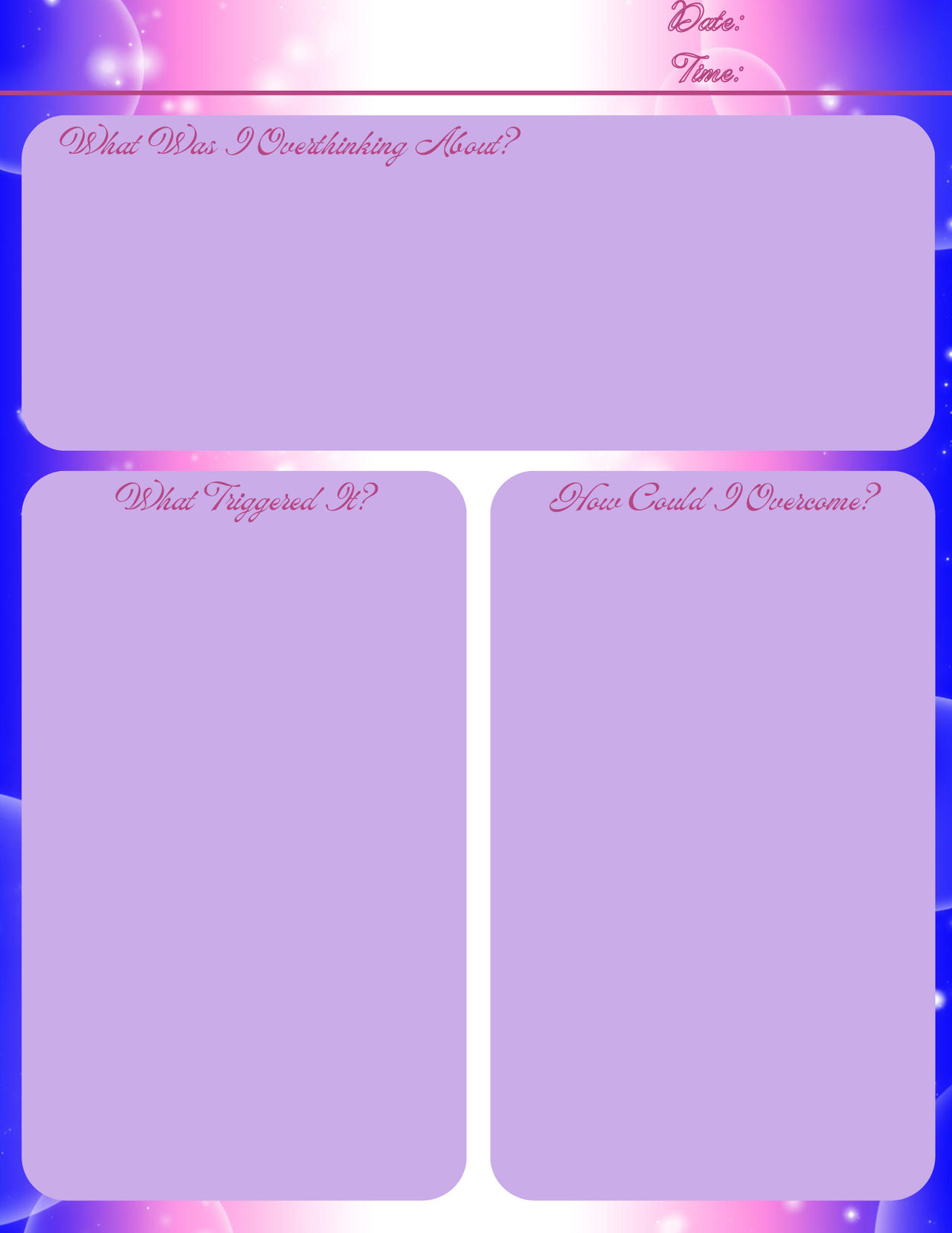 Trans Pride Overthinking Journal Page