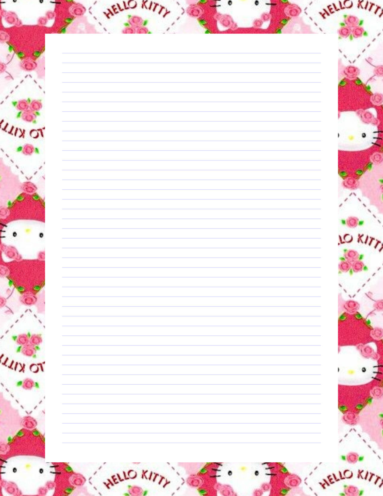 Cottagecore Hello Kitty Journal Page