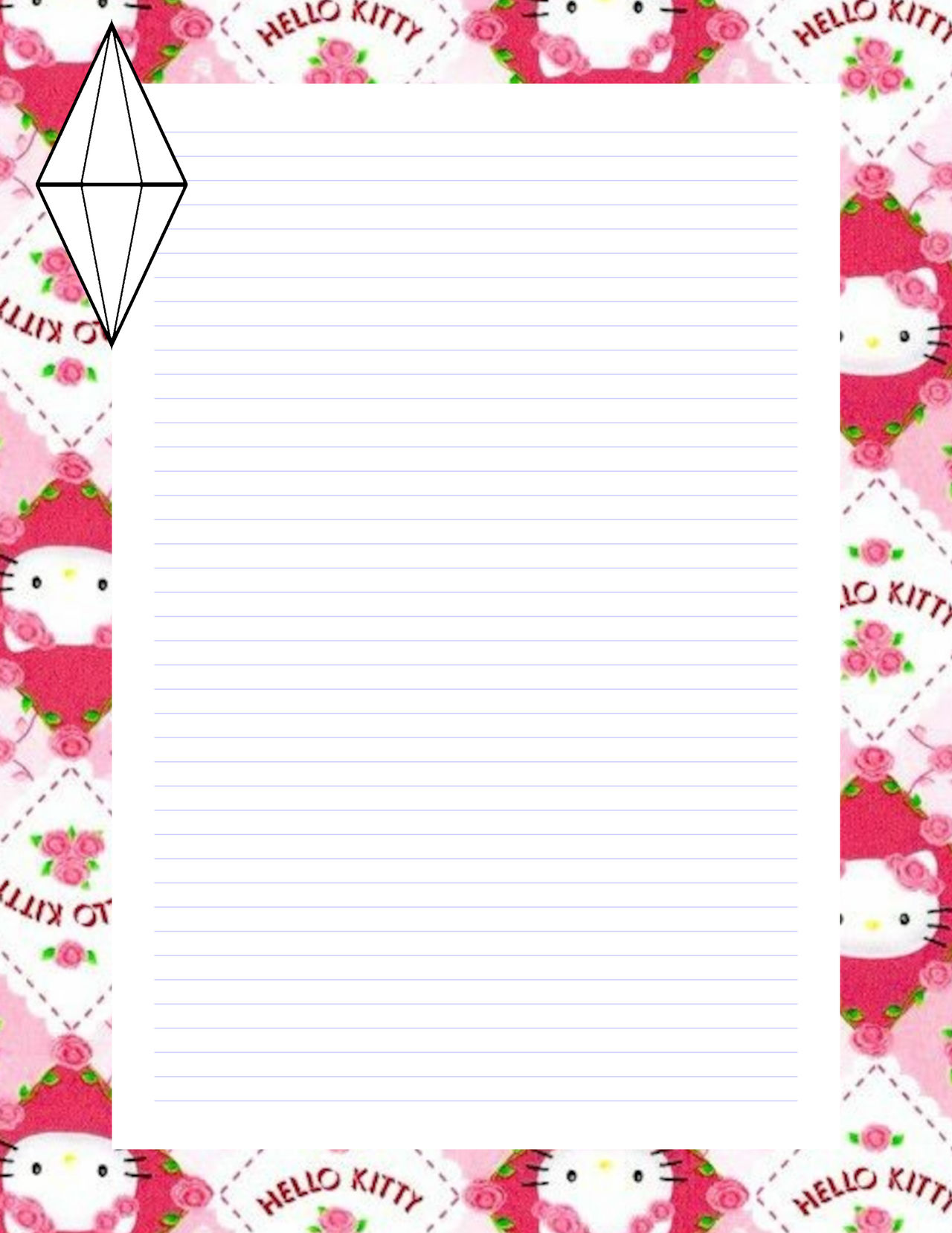 Cottagecore Hello Kitty Journal Page Plumbob