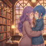AI Art Yuri Library Hug