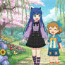 AI Art Molly and Stocking in Garden