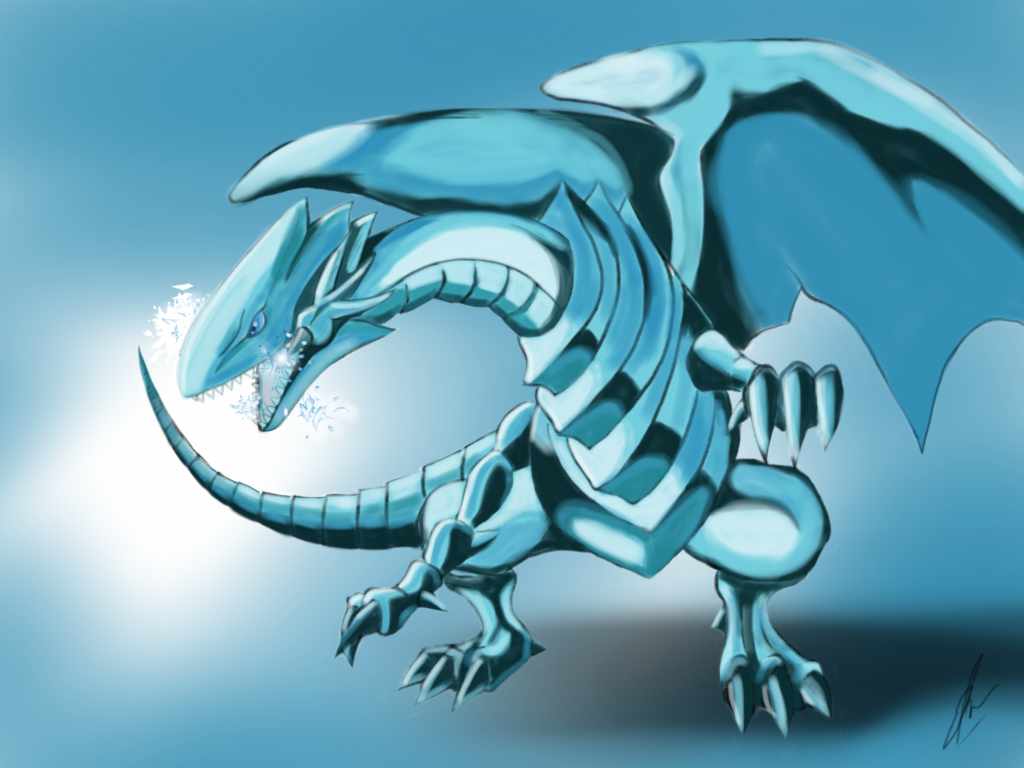 Anime Wallpaper Blue Eyes White Dragon