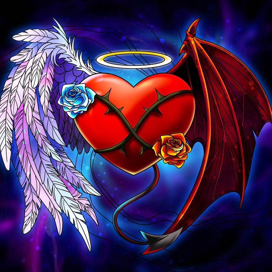 Heart with angel wings and devil wings by Lizzydeem30 on DeviantArt