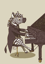 Zebra pianist