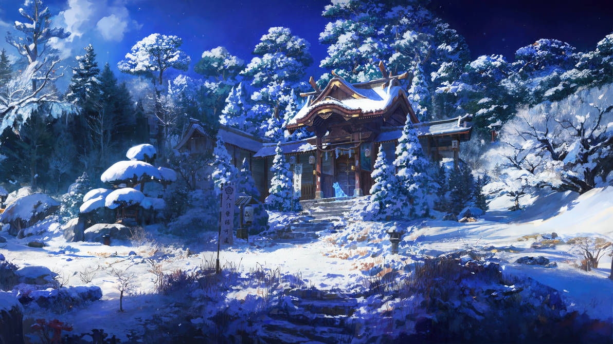 Japan shrine by Cycle Circle (5K Wallpaper Uncrop) by Acoolrocket on