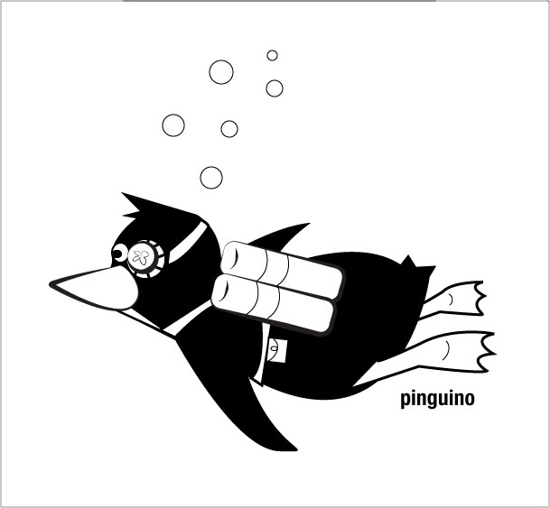 swimming penguin