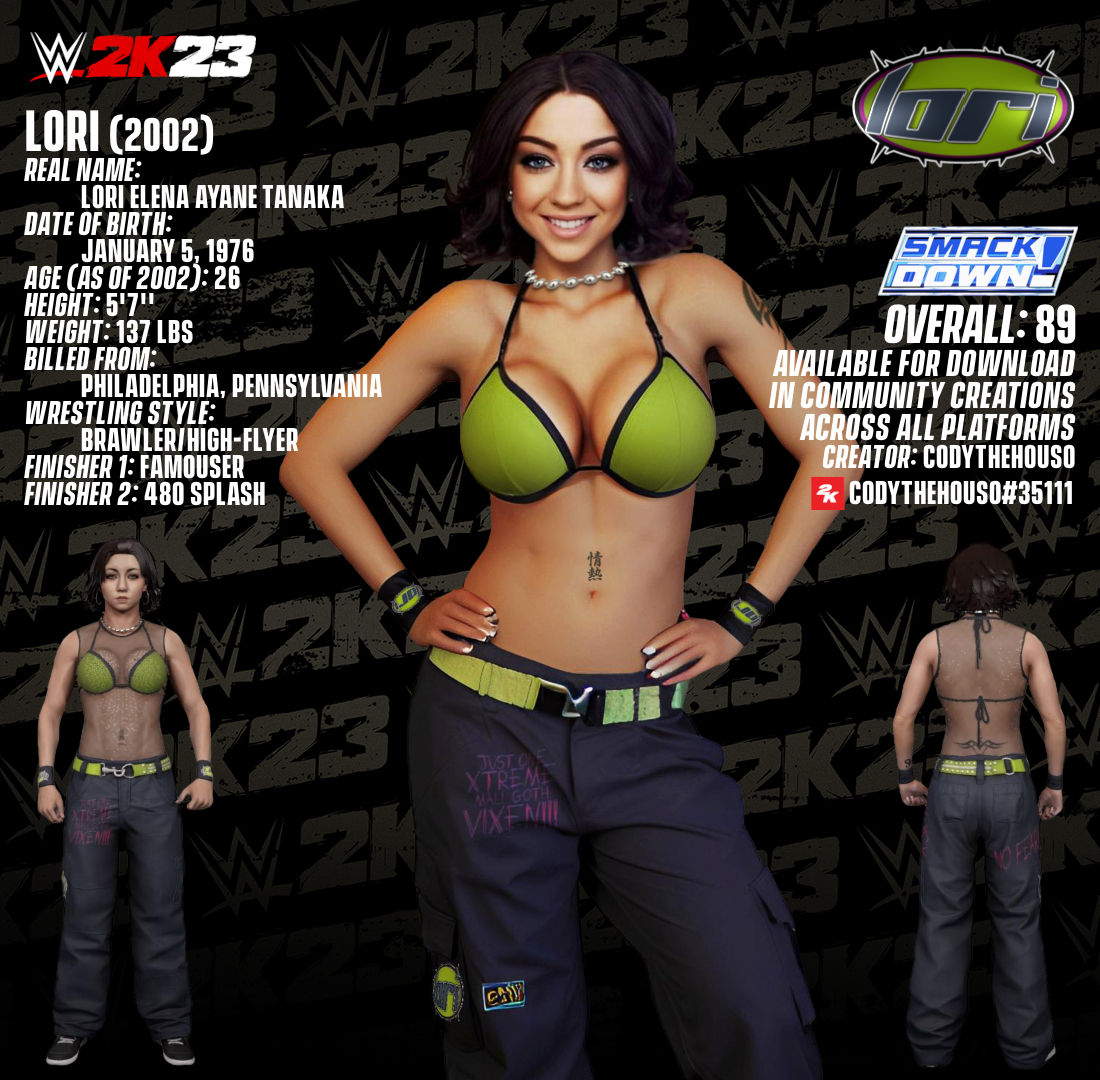 WWE 2K23 Original CAW/CAS Lori Tanaka '02 by CodyTheHouso on DeviantArt