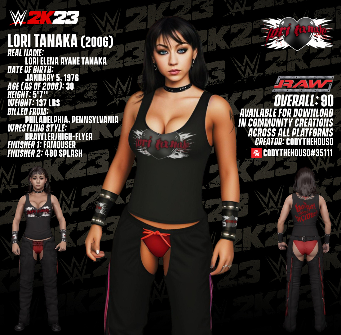 WWE 2K23 Original CAW/CAS Lori Tanaka '06 by CodyTheHouso on DeviantArt