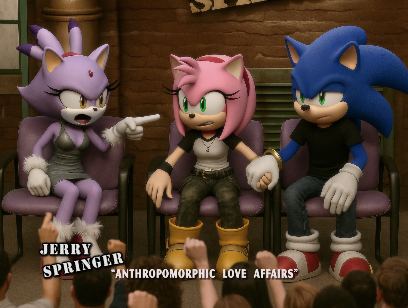 Amy Rose, Sonic and Blaze on Jerry Springer