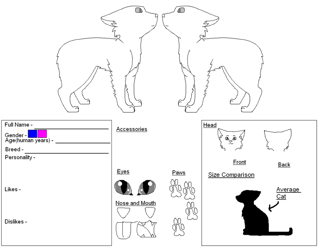 Feline Ref Base Free to use feline ref sheet by kitkatcolorful on DeviantArt