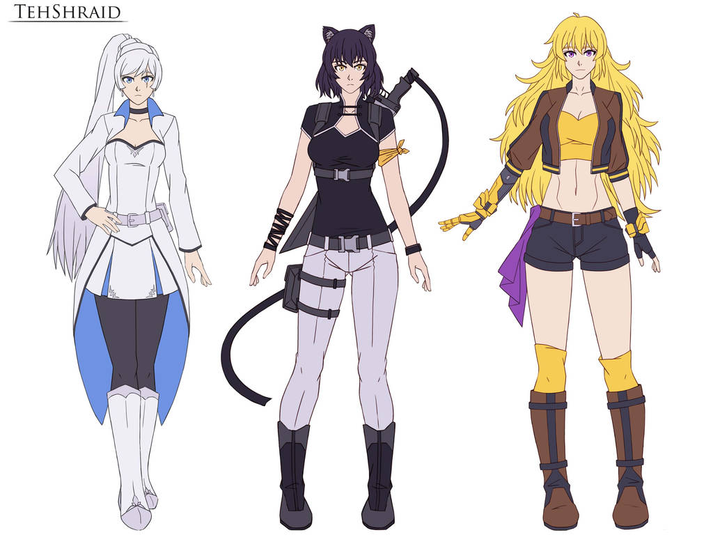 Weiss Blake and Yang Redesigns by TehShraid on DeviantArt
