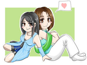 Chibi : Ellone and Rinoa by Khaneety Chibi : Ellone and Rinoa by Khaneety