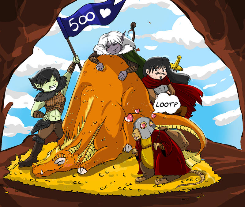 Illustration RPG - Dragons and loot! (500 THANKS) by Khaneety