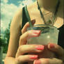 Pink nails and strawberry smoothie