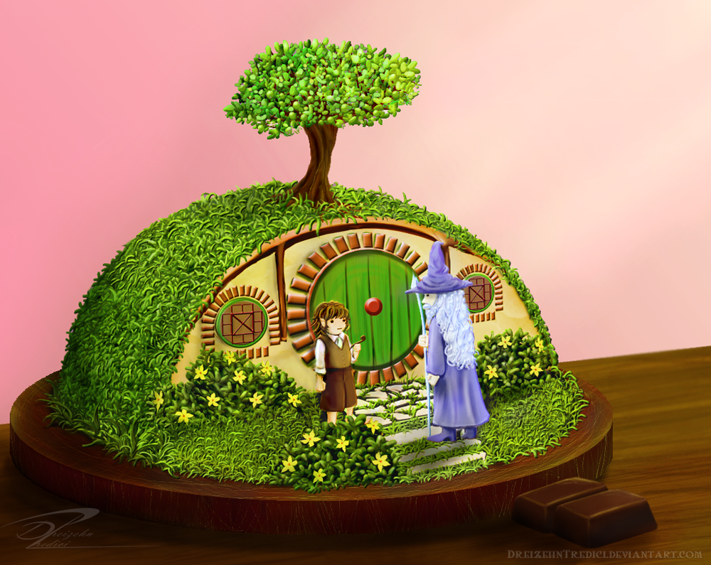 Hobbit-hole cake