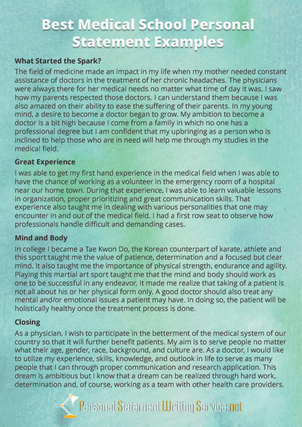 Medical School Personal Statement Example by PSExamples on DeviantArt