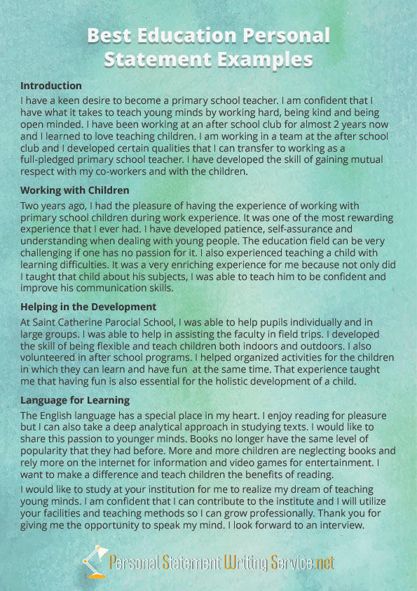 Education Personal Statement Example by PS-Examples on DeviantArt