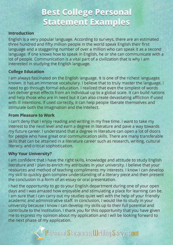 College Personal Statement Example by PSExamples on DeviantArt