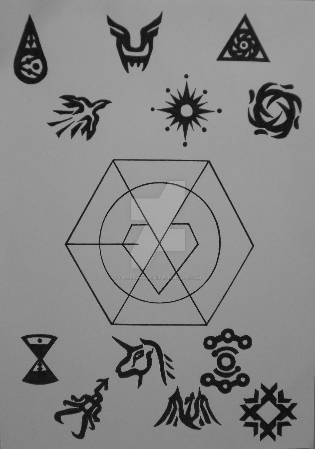 EXO members' symbols by LittleKawaiiAi on DeviantArt