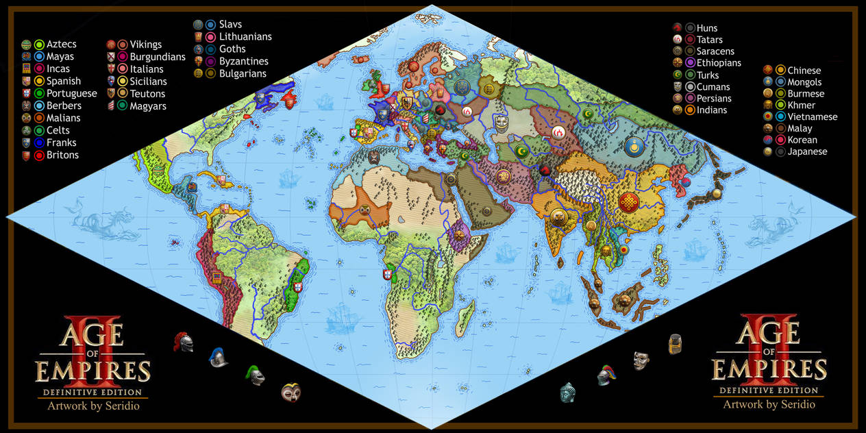 Age Of Empires 2 Definitive Edition Map Editor Age of Empires 2 World Map - Definitive Edition by seridio-red on