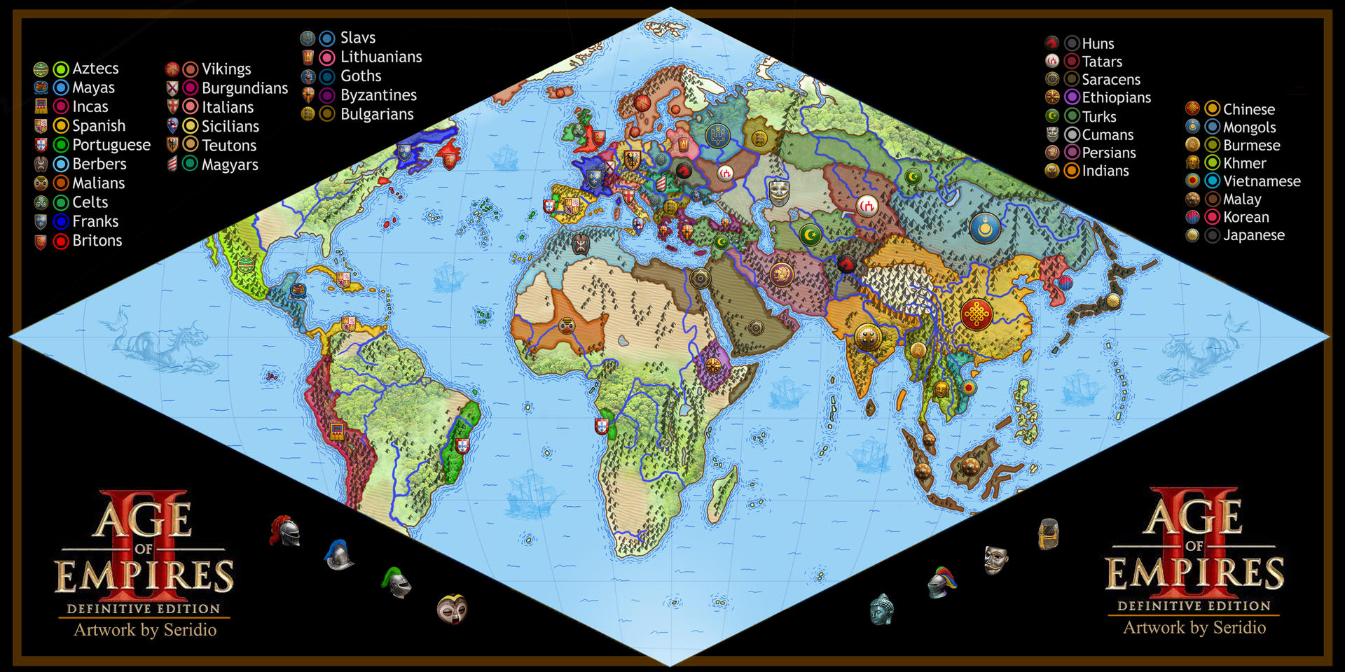 Age of Empires 2 World Map - Definitive Edition by seridio-red on