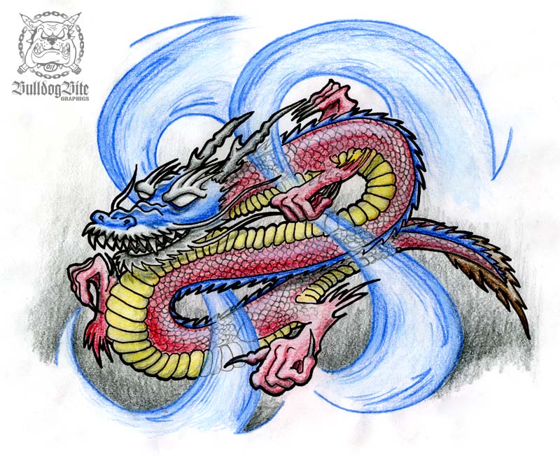 Japanese Dragon Tattoo Flash by BulldogBite on DeviantArt