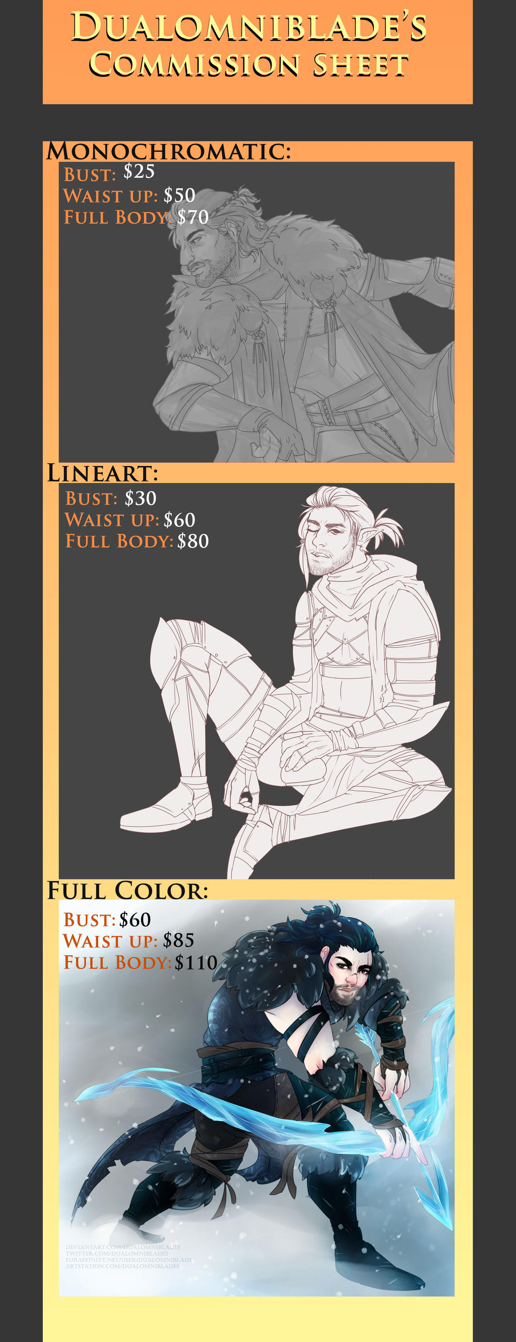 Commission Sheet 2019 by dualomniblades