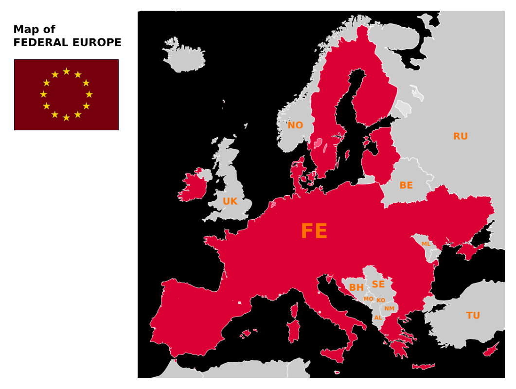 Eu Federalization Map Map of Federal Europe by rabbit-ice on DeviantArt