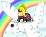 Deidara rainbow by Laknea