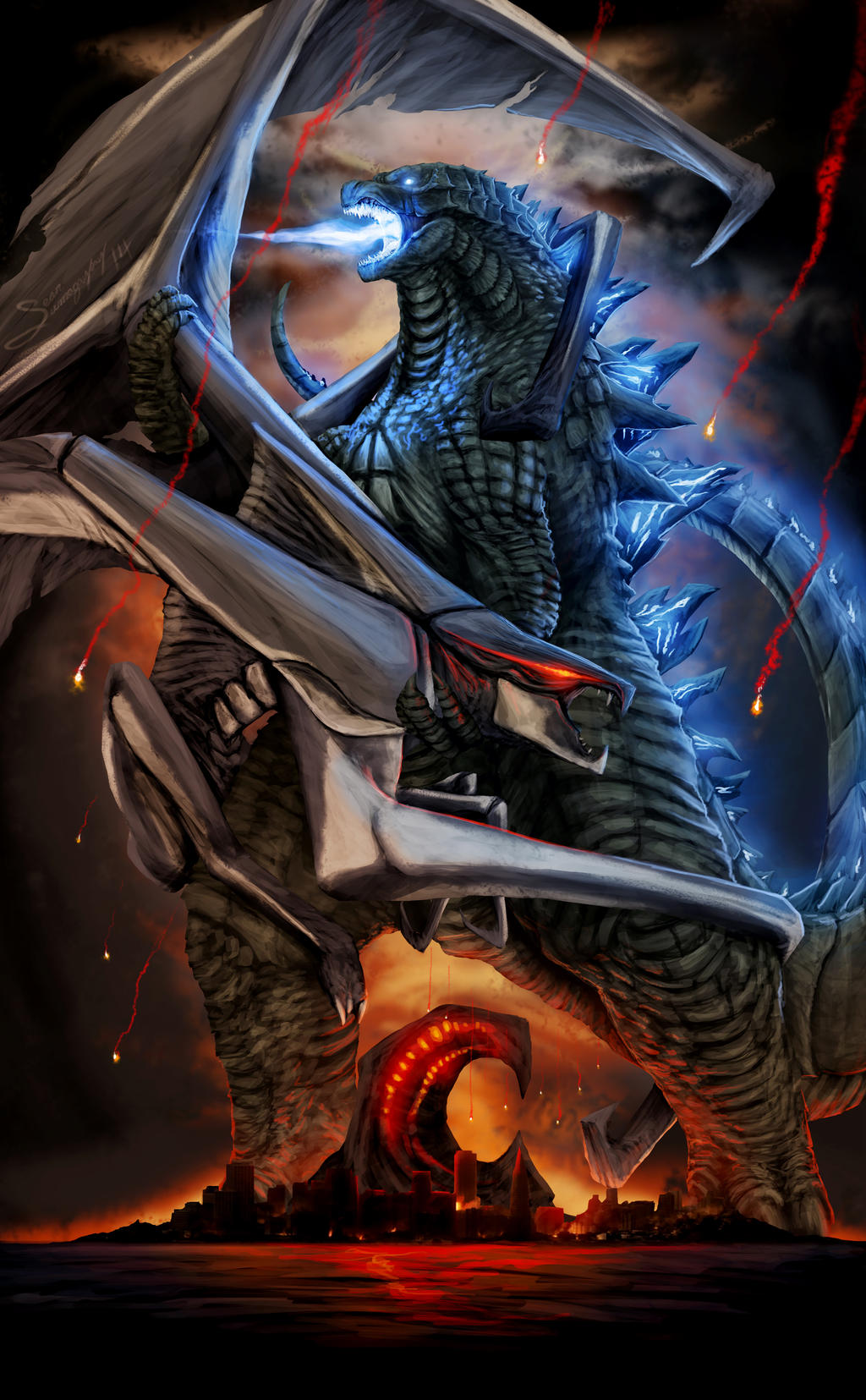 GODZILLA 60th Anniversary Poster Atomic Breath By SeanSumagaysay On godzilla-60th-anniversary-poster-atomic-breath-by-seansumagaysay-on
