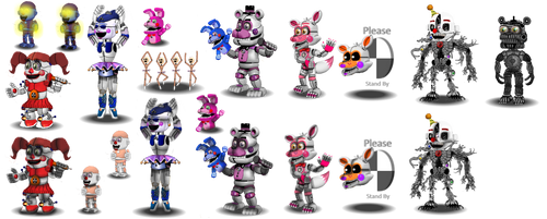 Fnaf SL Canon Characters (Shaded and Unshaded)