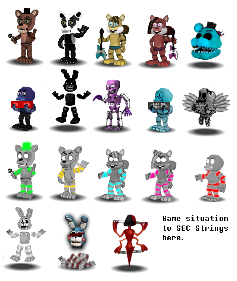 FNaF 3 Accurate Characters v3 by Educraft on DeviantArt