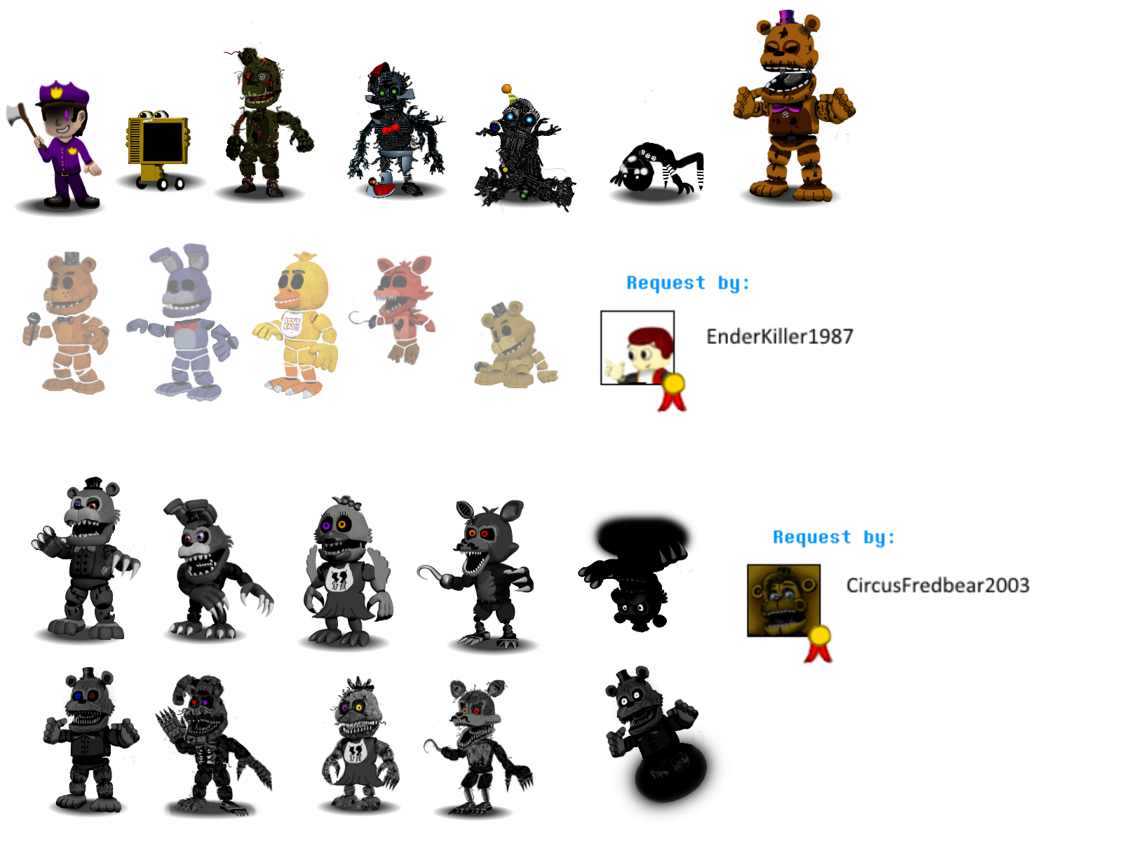 Fnaf 6-All animatronics by Diegopegaso87 on DeviantArt