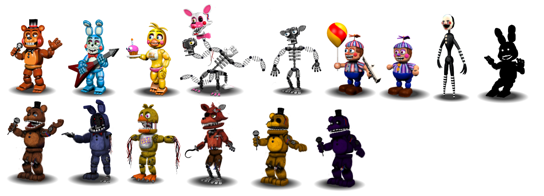 FNaF 2 Accurate Characters v3.