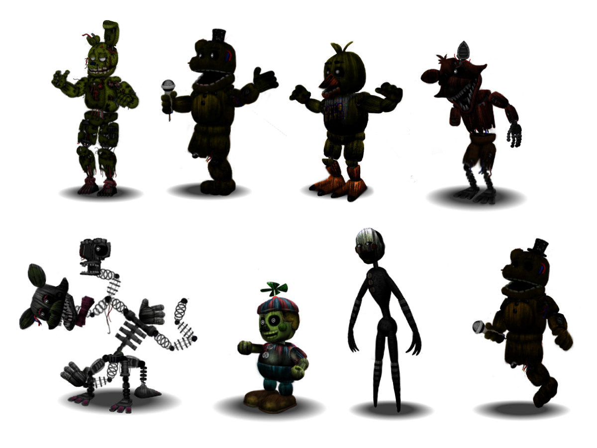 FNaF 3 Accurate Characters v3 by Educraft on DeviantArt