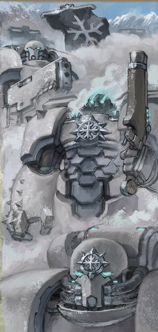 Fanart Friday # 20 - WH40K - Frost Knights by nehsan-darke