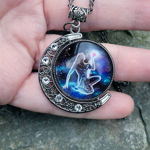 Zodiac Moon Necklaces that Glow in the dark