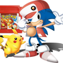 Sonic Red with Pikachu